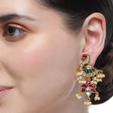 Chaitra Peacock Kundan Earrings