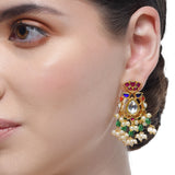 Chaitra Kundan Navarattan Ruby Jadau Choker Necklace Set