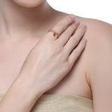 Forever Zircon Heart Charm Rose Gold Plated  Ring