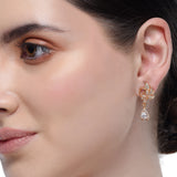 Forever Zircon Peacock Rose Plated Earrings