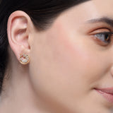 Forever Zircon Peacock Rose Plated Stud Earrings