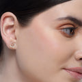 Forever Zircon Heart  Rose Gold Plated Earrings