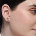Forever Drop Zircon Rose Plated Stud Earrings