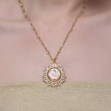 Grishma Gold Plated Ram Sita Enamel Zircon Necklace Set