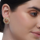 Grishma Gold Plated Ram Sita Enamel Zircon Necklace Set