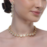 Grishma Gold Plated Kundan Zircon Necklace Set