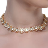 Grishma Gold Plated Kundan Zircon Necklace Set