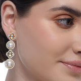 Grishma Gold Plated Kundan Zircon  Pearl Necklace Set