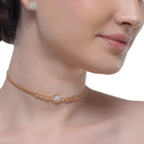 Grishma Rose Plated Zircon Choker Set