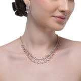 Grishma ROSE Gold Plated Zircon Necklace Set