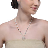 Grishma Gold Plated Zircon Pendant Set