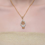 Grishma Gold Plated Zircon Ganesh Pendant