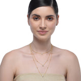 Grishma Rose Plated Zircon Triple Line Set