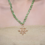 Grishma Gold Plated Zircon Fluorite Necklace Set
