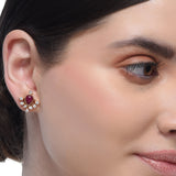 Grishma Gold Plated Zircon Ruby Necklace Set