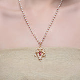 Grishma Gold Plated Zircon Ruby Necklace Set