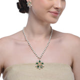 Grishma Gold Plated Zircon Pendant Set