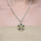 Grishma Gold Plated Zircon Pendant Set