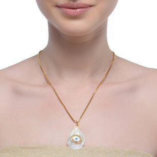 Grishma Gold Plated Evil Eye MOP Exclusives Pendant Chain