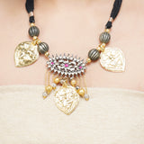 Gold & Silver Plated Leela Kundan Necklace Set