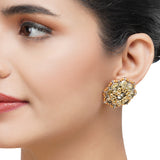 Gold & Silver Plated Leela Kundan Statement Necklace Set