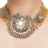Gold & Silver Plated Leela Kundan Statement Necklace Set