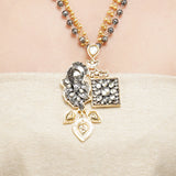 Gold & Silver Plated Leela Kundan Peacock Signature Necklace Set
