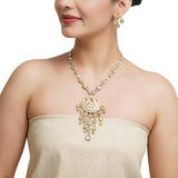 Gold & Silver Plated Leela Kundan Statement Necklace Set