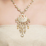 Gold & Silver Plated Leela Kundan Statement Necklace Set
