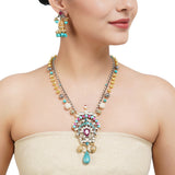 Gold & Silver Plated Leela Turquoise Necklace Set