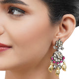 Gold & Silver Plated Leela  Kundan Mango Beads Necklace Set