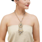 Gold & Silver Plated Leela Kundan Necklace Set