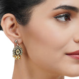 Gold & Silver Plated Leela  Kundan Thin Hasli Necklace Set