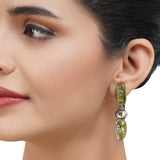 Silver Plated Leela Kundan Peridot Necklace Set