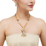 Gold & Silver Plated Leela  Kundan Rock Crystal Necklace Set