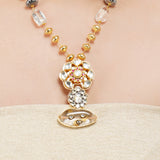 Gold & Silver Plated Leela  Kundan Rock Crystal Necklace Set