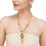 Gold & Silver Plated Leela Kundan Artisanal  Necklace Set