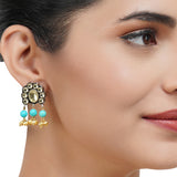 Gold & Silver Plated Leela Kundan Turquoise Necklace Set