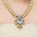 Gold & Silver Plated Leela  Kundan Mango Beads Necklace Set