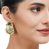 Gold & Silver Plated Leela Kundan Turquoise Necklace Set