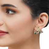 Gold & Silver Plated Leela  Kundan Statement Necklace Set