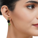 Gold & Silver Plated Leela  Kundan Black Onyx Necklace Set