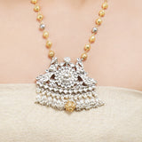 Gold & Silver Plated Leela  Kundan Peacock Necklace Set