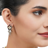 Gold & Silver Plated Leela  Kundan Black Onyx Necklace Set