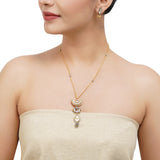 Gold & Silver Plated Leela  Kundan Pendant Necklace Set