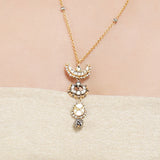 Gold & Silver Plated Leela  Kundan Pendant Necklace Set