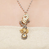 Gold & Silver Plated Leela  Kundan Peacock Pendant Necklace Set