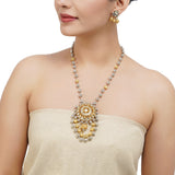 Gold & Silver Plated Leela Kundan Necklace Set
