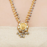Gold & Silver Plated Leela Peacock  Kundan Necklace Set
