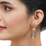 Gold & Silver Plated Leela  Kundan Medallion Necklace Set